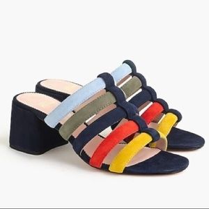 NIB JCrew multi colored strappy heels